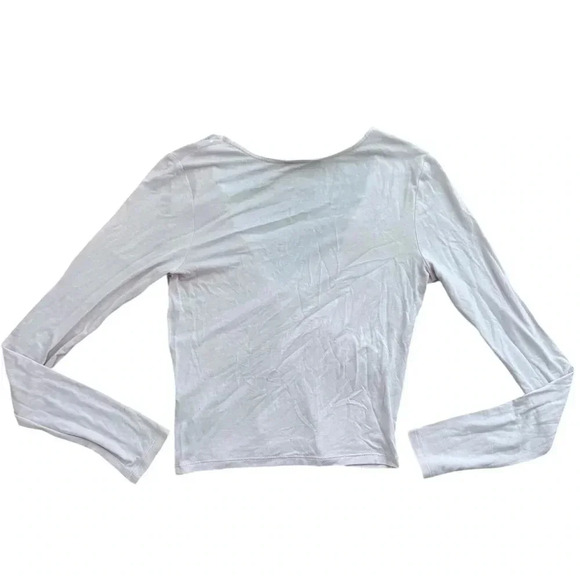 Baby Pink Low Cut Top with Ruffles long sleeve top, Size Small - Picture 2 of 7